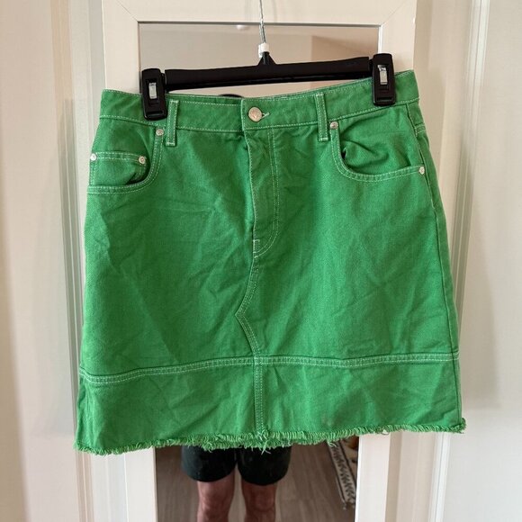 MSGM Raw Hem Mini Skirt Size 46 Color Green - Picture 1 of 5